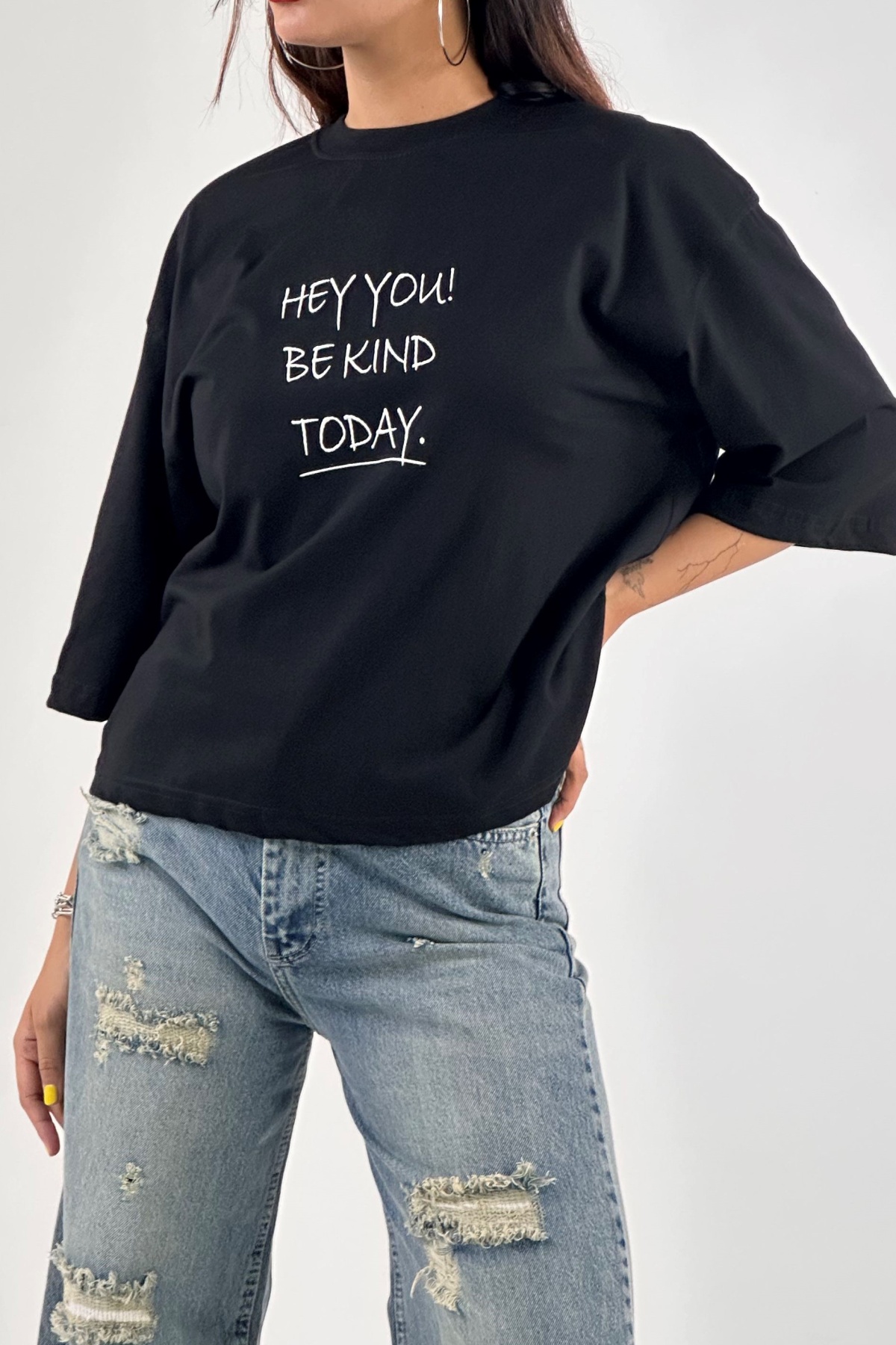 تیشرت چاپ hey you پنبه  (10177)