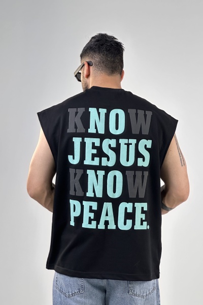 وست پشت و رو چاپ Know jesus دو نخ (10324)