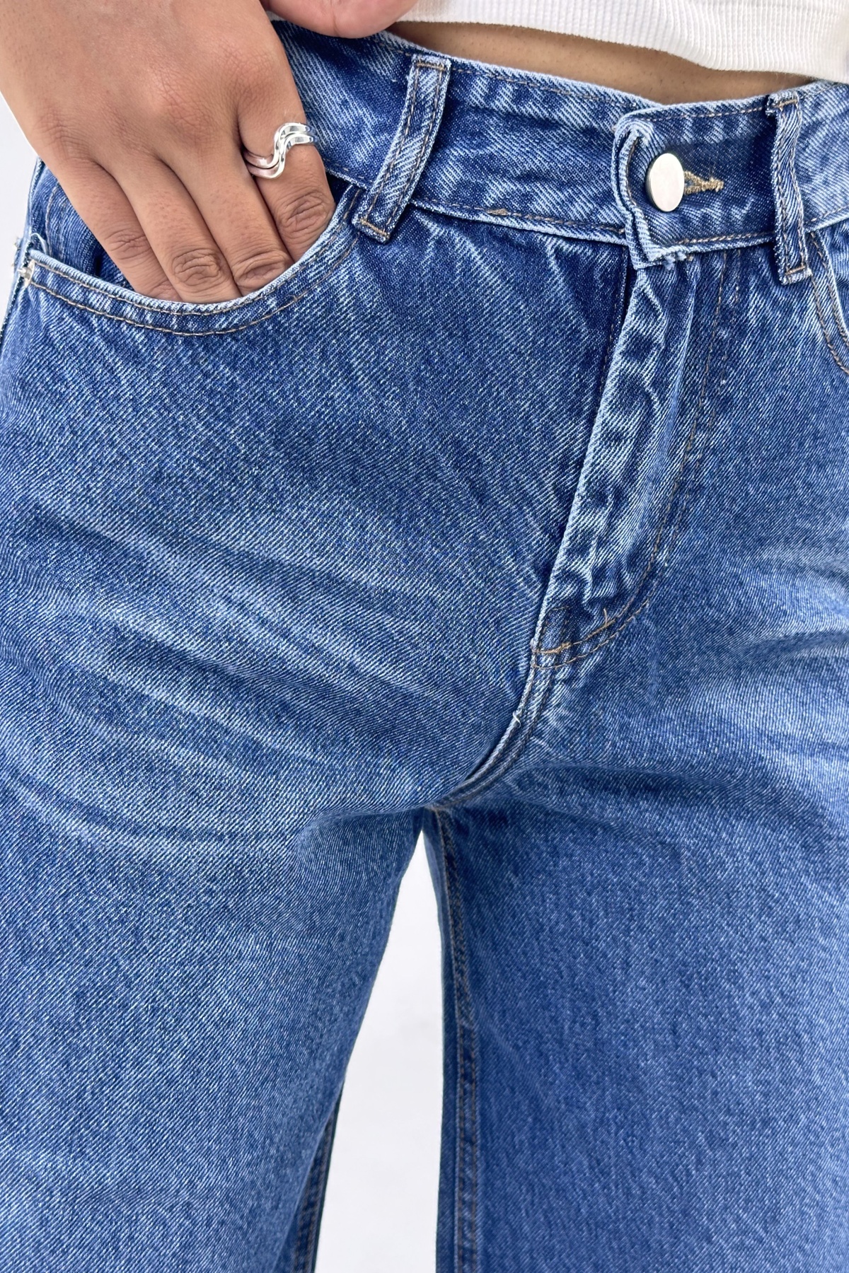 شلوار فول بگ آبی (9428)