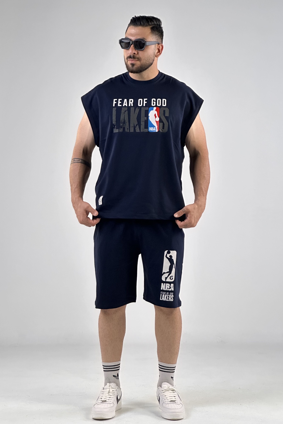 ست وست شلوارک چاپ NBA دونخ (10358)