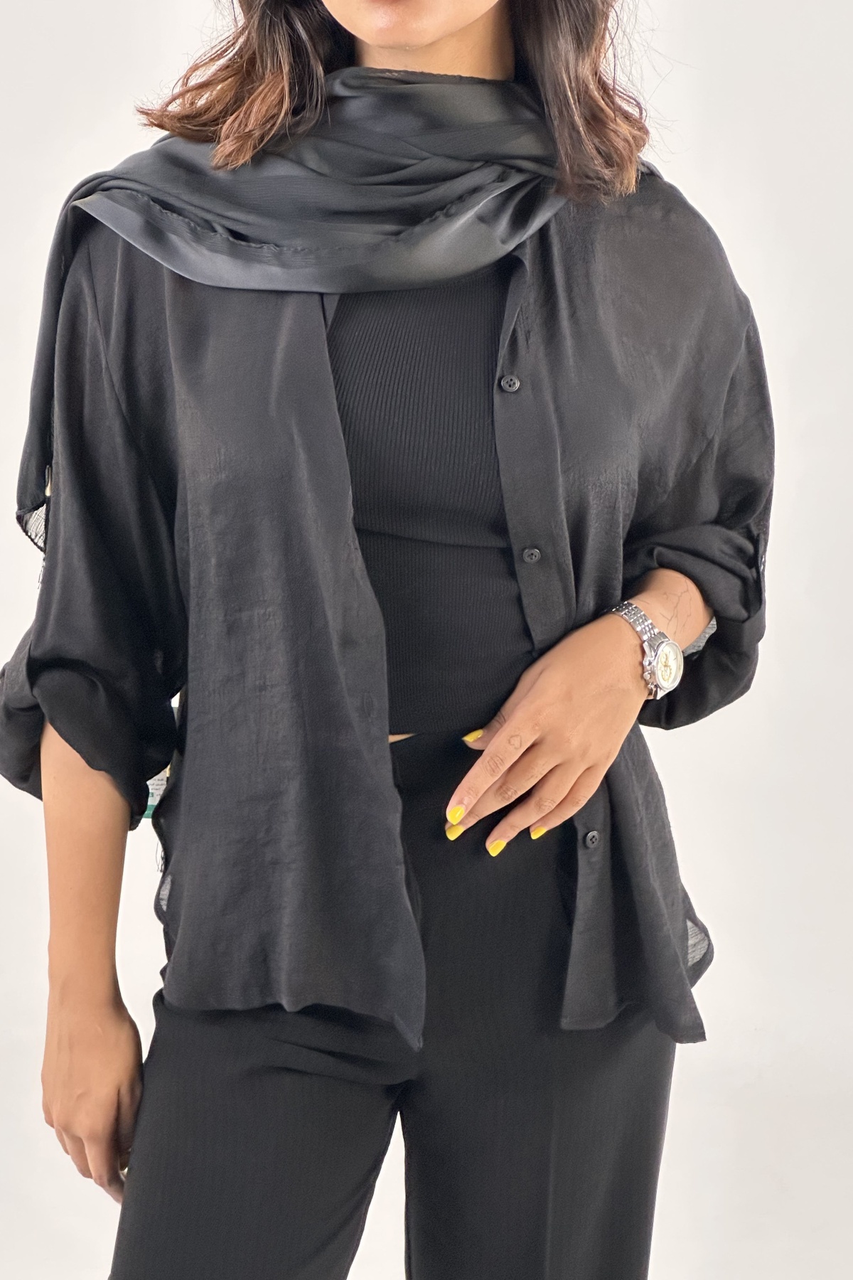شومیز مشکی ساده (10415)