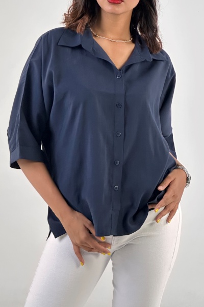 شومیز بغل دکمه سیلک (10416)