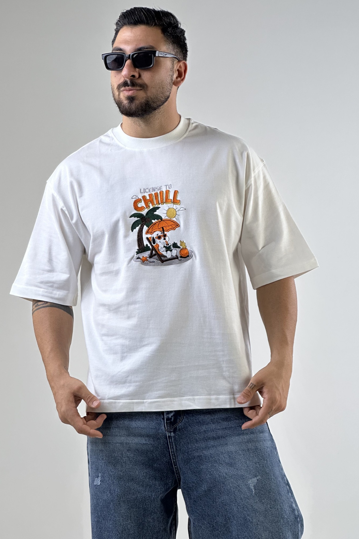تیشرت گلدوزی سگ CHIILL دونخ (10641)