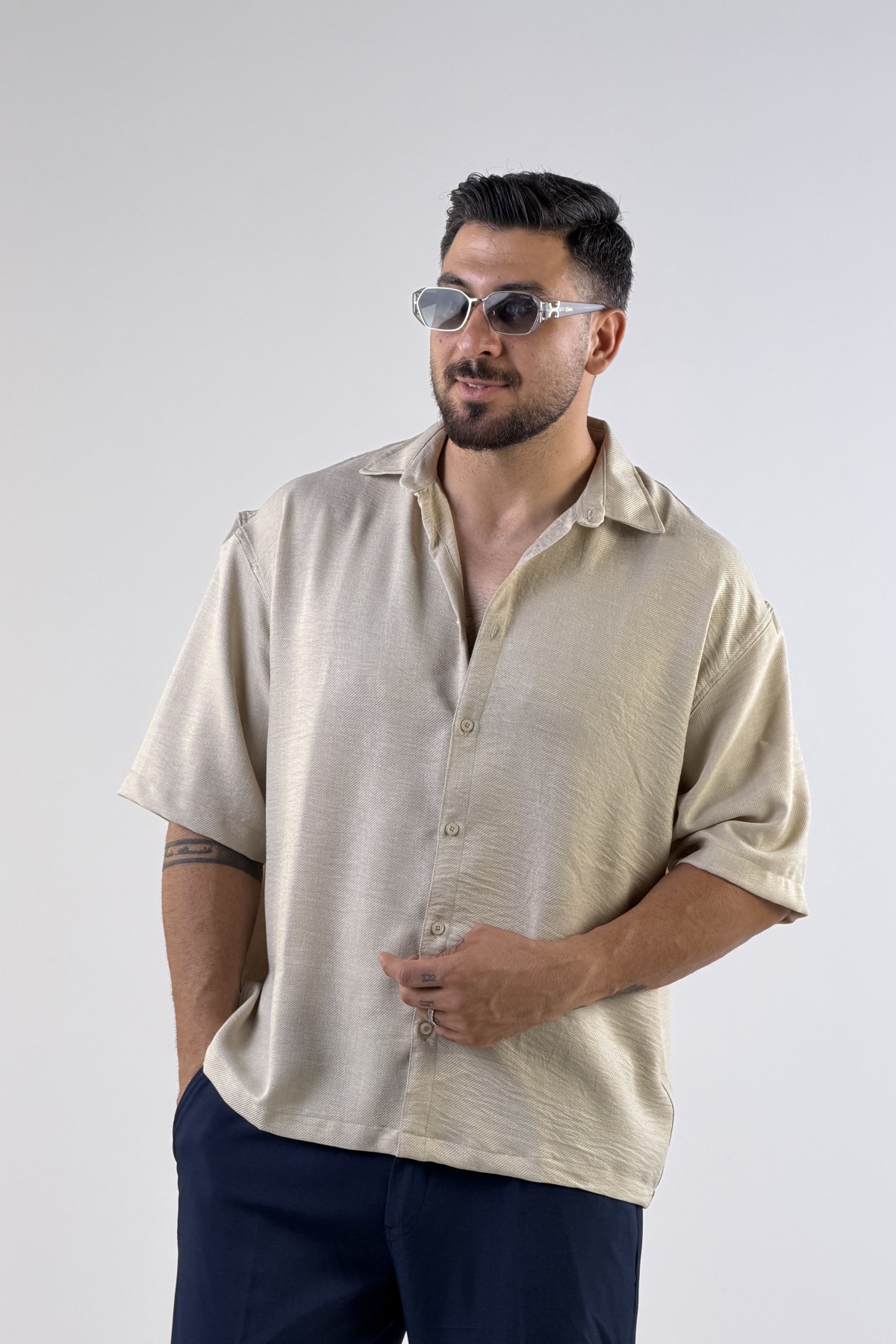 پیراهن باکسی کج راه (10634)