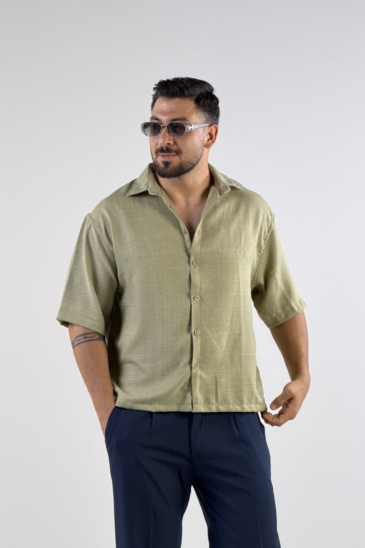 پیراهن باکسی کج راه (10634)