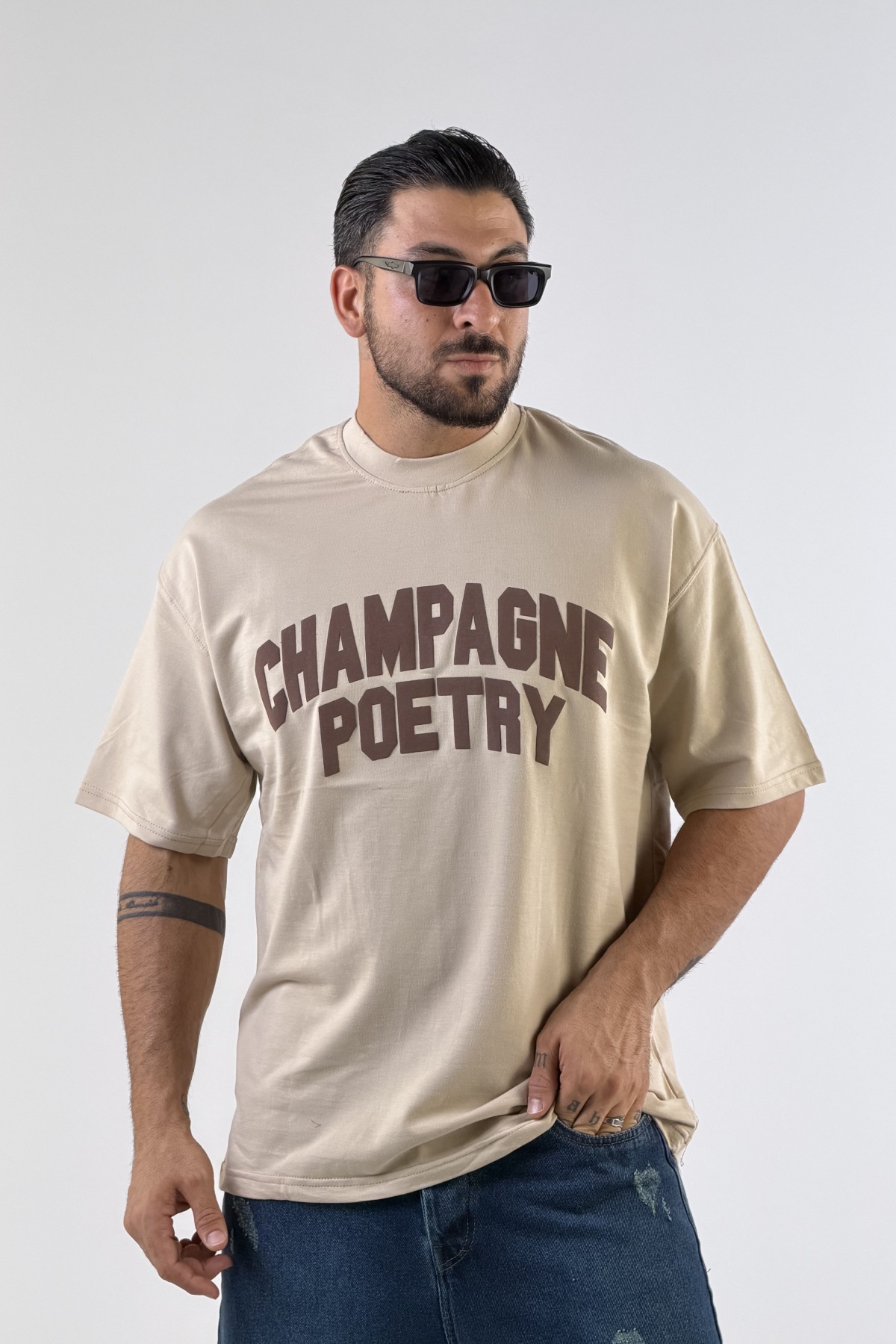 تیشرت چاپ CHAMPAGNE POETRY پفکی (10804)