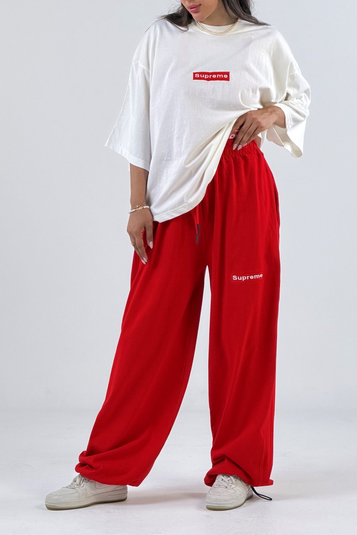 ست تیشرت شلوار Supreme گلدوزی (10772)
