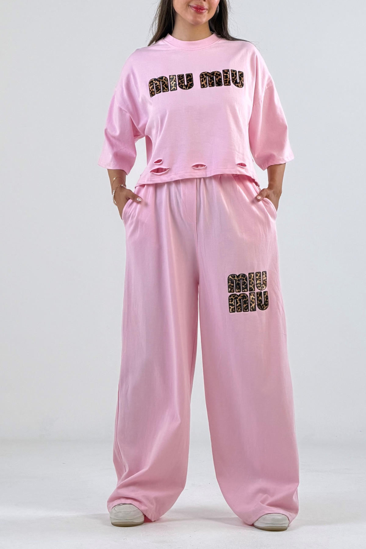 ست تیشرت شلوار MIU MIU پنبه (10773)