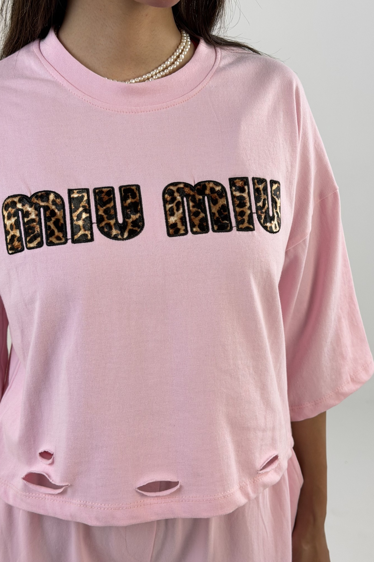 ست تیشرت شلوار MIU MIU پنبه (10773)
