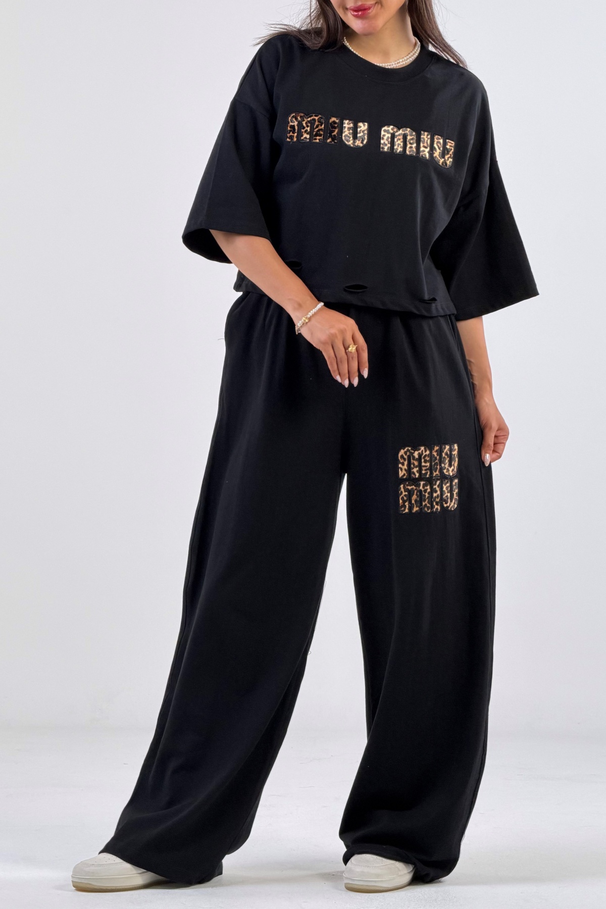 ست تیشرت شلوار MIU MIU پنبه (10773)