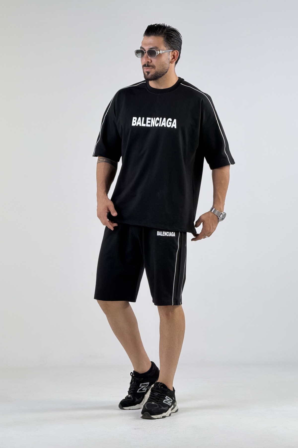ست تیشرت شلوارک BALENCIAGA مغزی دوزی (10918)