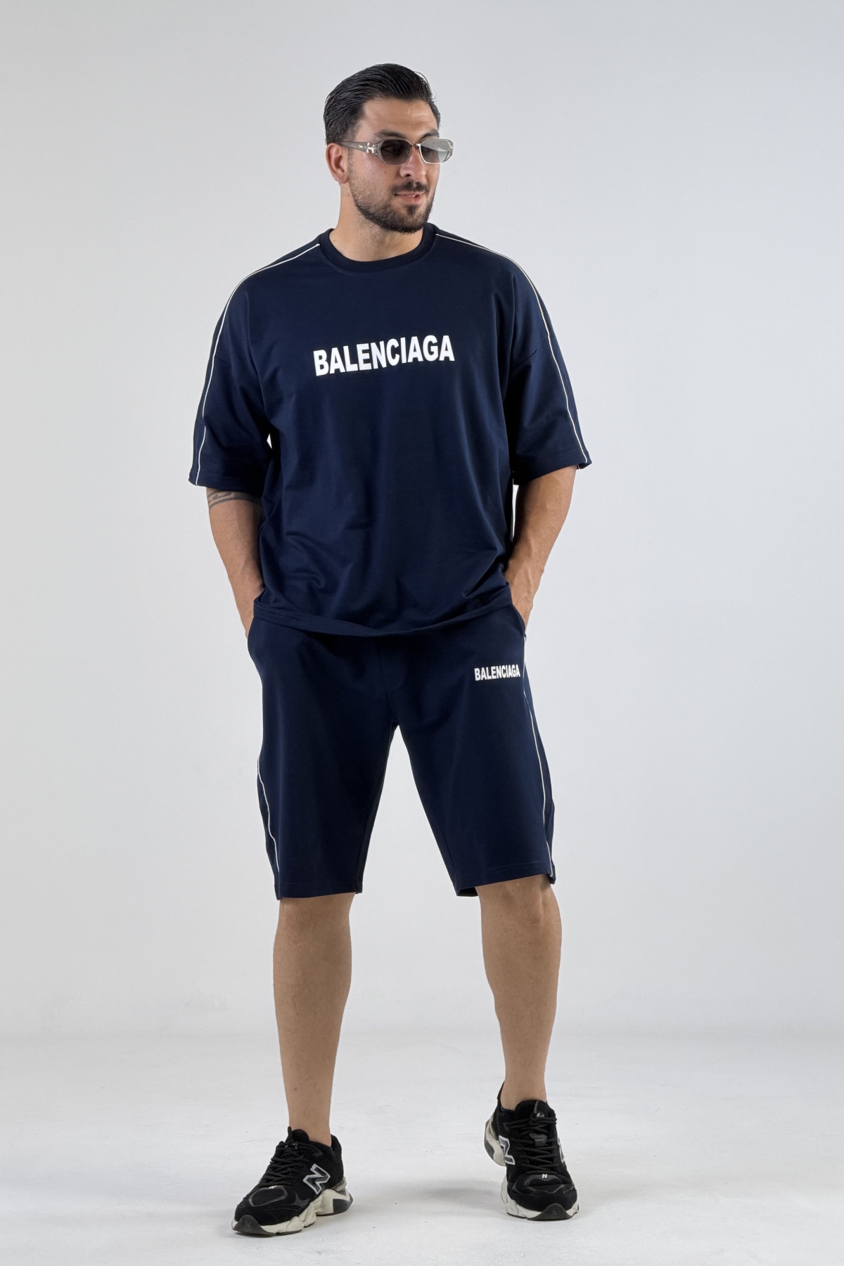 ست تیشرت شلوارک BALENCIAGA مغزی دوزی (10918)