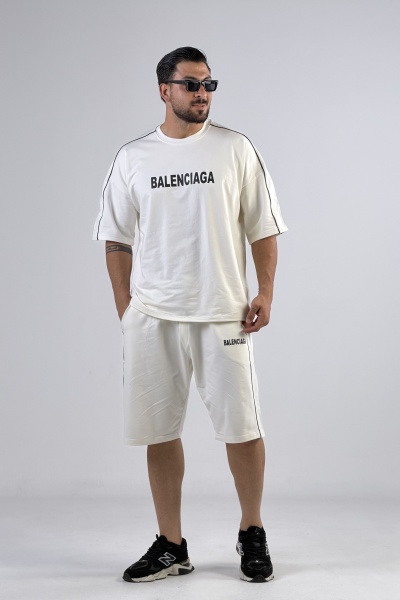 ست تیشرت شلوارک BALENCIAGA مغزی دوزی (10918)