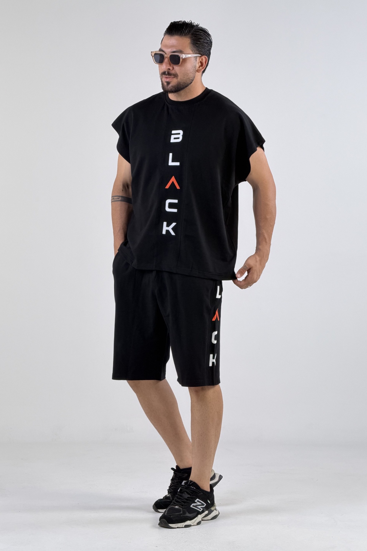 وست شلوارک  BLACK تیکه دوزی (10919)